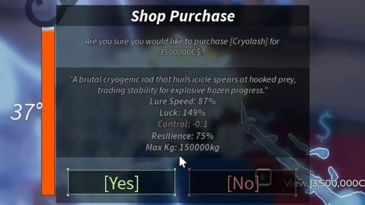 CRYOLASH Rod Stats In Fisch