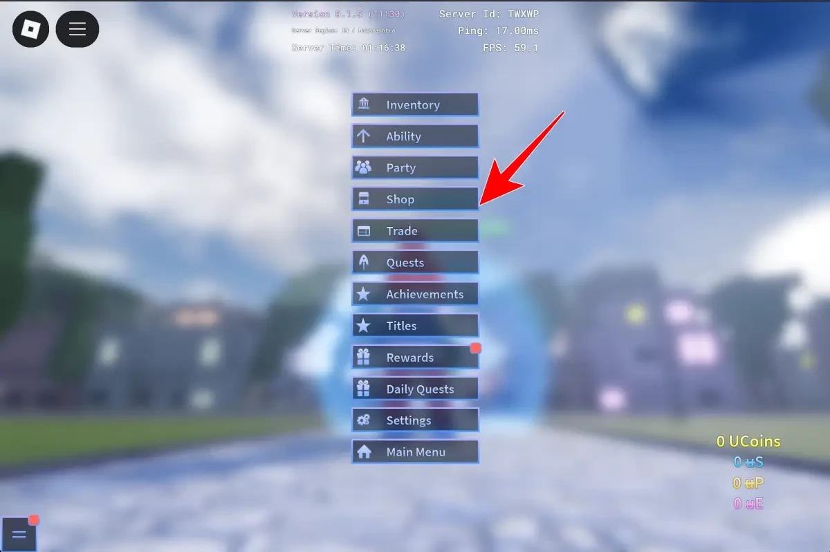 Shop Menu Option For A Universal Time Codes