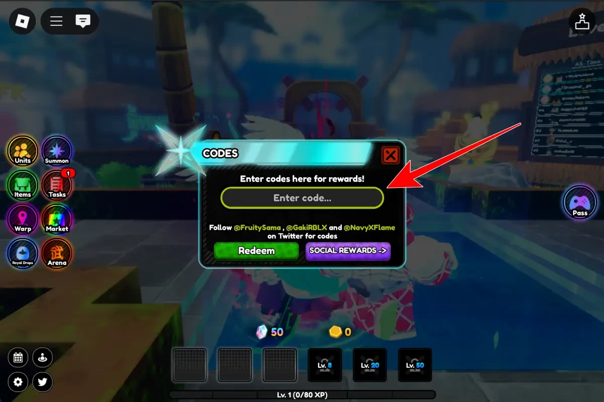Reedem Code On All Star Tower Defence X