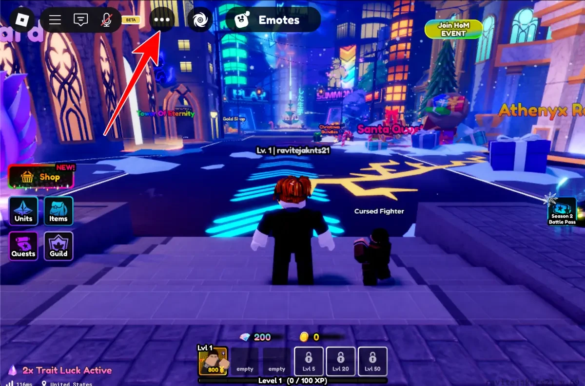 Three Dot Menu In Anime Defenders