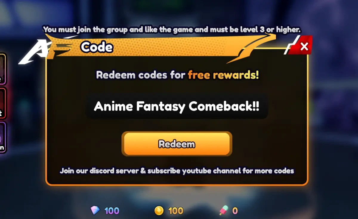 Redeem Anime Fantasy Roblox Codes