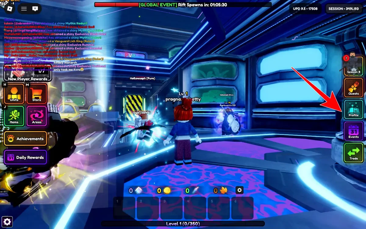 Profile Option For Anime Vanguards