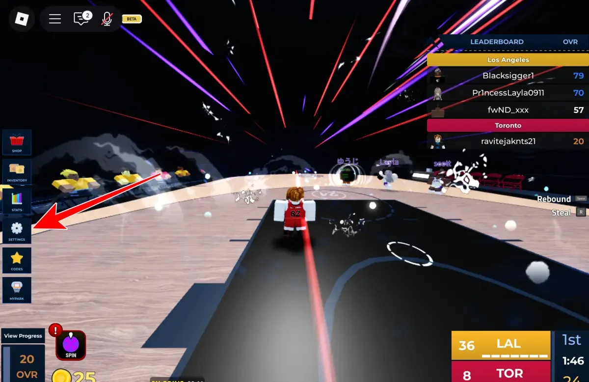 Settings On Basketball Legends