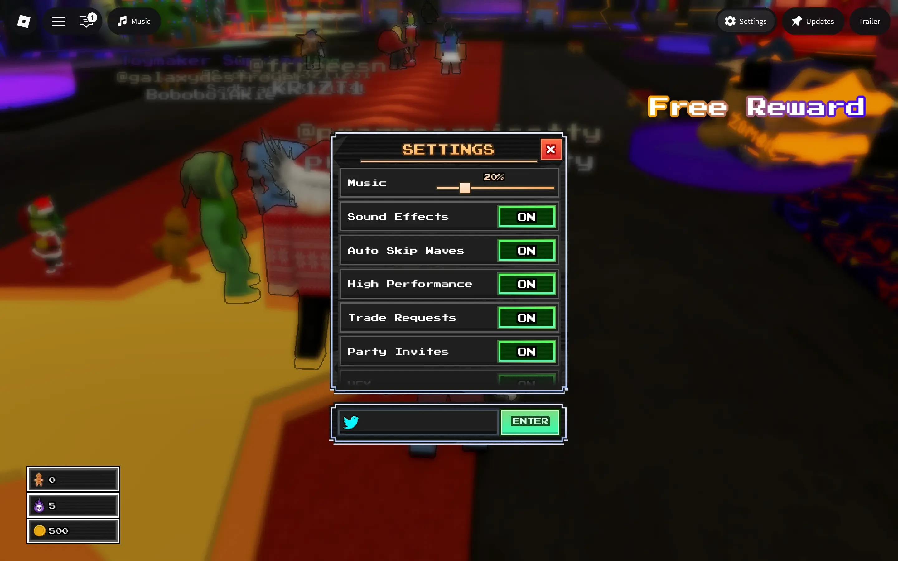 Codes Option For Five Nights TD 2