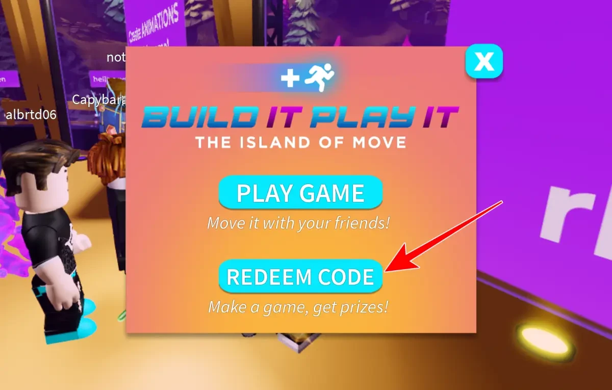 Redeem Code On Island Of Move