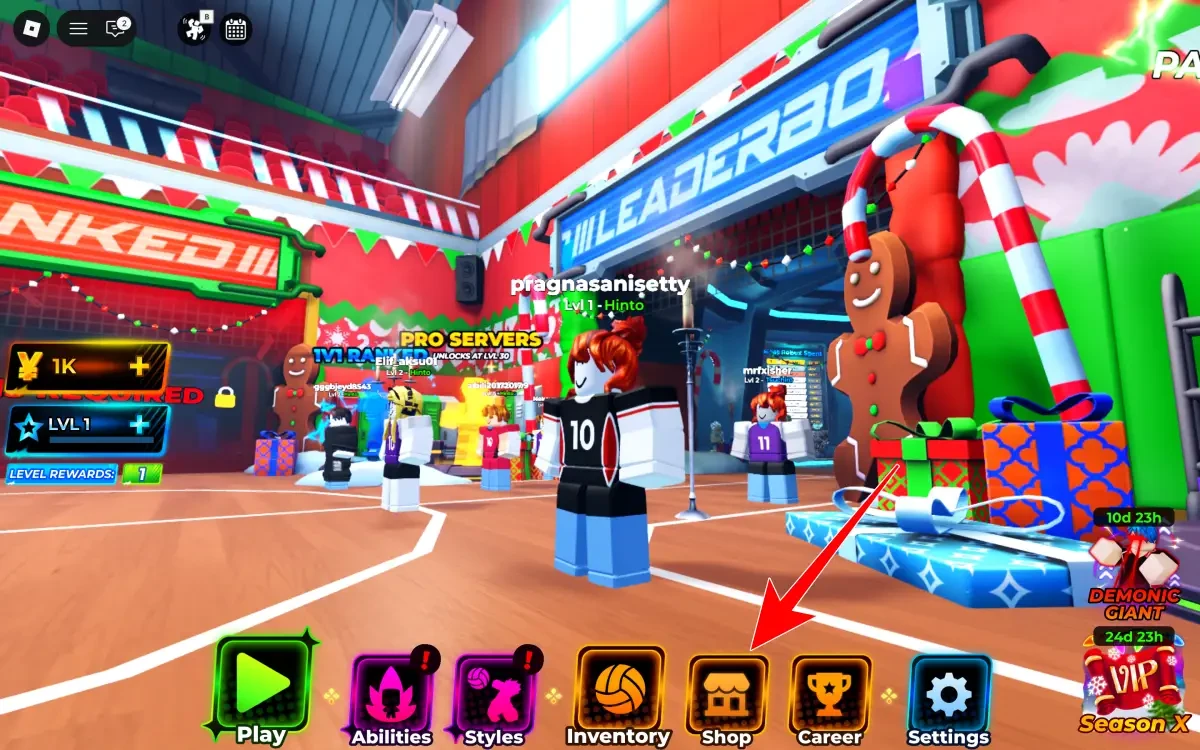 Shop Option For Volleyball Legends